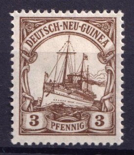 1918 3pf New Guinea, German Colonies, Kaiser’s Yacht, Germany (Mi. 24)