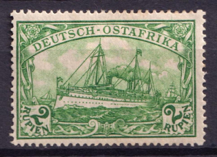 1905-20 2r East Africa, German Colonies, Kaiser’s Yacht, Germany (Mi. A 38, CV $70)