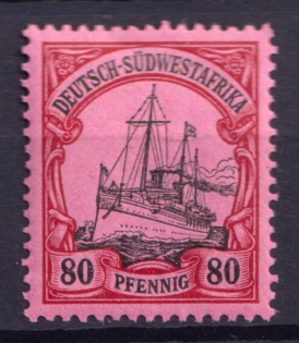 1901 80pf South West Africa, German Colonies, Kaiser’s Yacht, Germany (Mi. 19, MNH)
