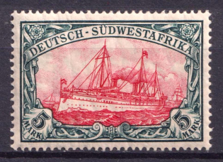 1906-19 5m South West Africa, German Colonies, Germany (Mi. 32 A, CV $50)
