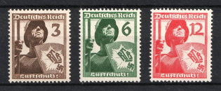 1937 Third Reich, Germany (Mi. 643 - 645, Full Set, CV $20, MNH)
