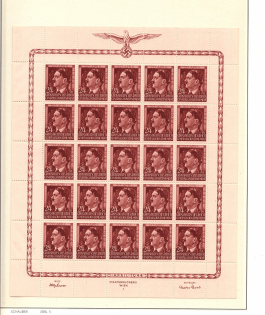 1944 Germany General Government Block Full Sheet 24 Gr+1 Zl (MNH)