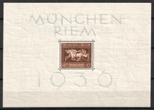 1936 Third Reich, Germany, Souvenir Sheet (Mi. Bl. 4 X, CV $40, MNH)