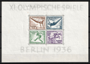 1936 Third Reich, Germany, Souvenir Sheet (Mi. Bl. 5 X, CV $170, MNH)