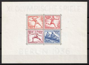 1936 Third Reich, Germany, Souvenir Sheet (Mi. Bl. 6, CV $170, MNH)