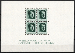 1937 Third Reich, Germany, Souvenir Sheet (Mi. Bl. 7, CV $30)
