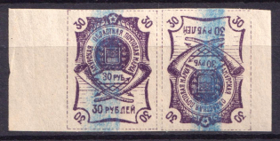 1920 30r Blagoveshchensk, Amur, Russia, Civil War, Tete-beche Pair (Annulated, MNH)