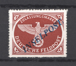 1944 Military Mail Fieldpost `INSELPOST` (Extra Stroke, CV $260, Signed, MNH)