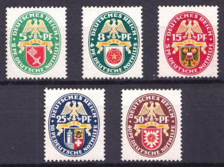 1929 Weimar Republic, Germany (Mi. 430 - 434, Full Set, CV $310, MNH)