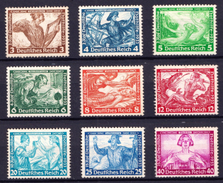 1933 Third Reich, Germany, Airmail (Mi. 499 - 507, Full Set, CV $3,120, MNH)
