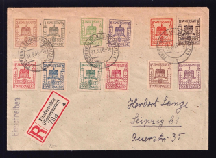 1946 Finsterwalde, Registerd Cover to Leipzig, Local Post, Germany (Mi. 1 - 12, Full Set, CV $320)