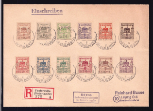 1946 Finsterwalde, Registerd Philatelic Cover to Leipzig, Local Post, Germany (Mi. 1 - 12, Full Set, CV $320)