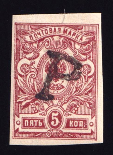 1920 Kustanay (Turgayskaya) '5 Руб' Geyfman №40, Local Issue, Russia Civil War (MNH)