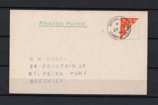 1940 Channel Islands Guernsey Postcard Card (Bisect, CV $70)