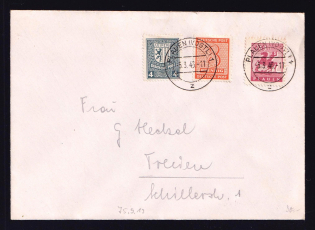 1946 (5 Mar) Plauen, Cover to Treuen franked with Soviet Zone Stamps, Germany Local Post (Mi. 5 y, 118 x, 151 y, CV $80)