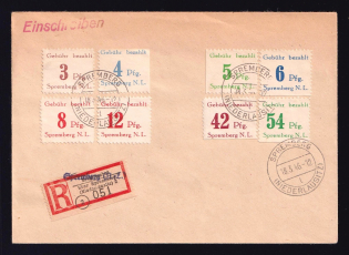 1946 (18 Mar) Spremberg, Registered Cover, Germany Local Post (Mi. 7 A - 14 A, Full Set, CV $60)