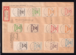 1946 (31 Mar) Grosraschen, Registered Cover to Schonebeck, Germany Local Post (Mi. 31 - 42, Full Set, CV $30)