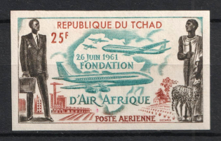 1962 Chad, Airmail (IMPERFORATED, Full Set)