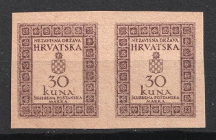 1942-44 30k Croatia ND, Pair (PROOF, MNH)