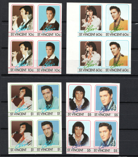 1985 Saint Vincent, British Commonwealth, Blocks of Four (IMPERFORATED, Full Set, MNH)