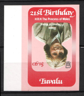 1982 $1.5 Tuvalu (INVERTED Center, Print Error, MNH)