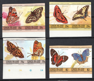 1985 Union Island, Saint Vincent and the Grenadines (IMPERFORATED, Full Set, MNH)