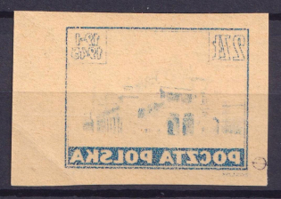1945 2z Poland (Mi. 395 U, OFFSET, Print Error, Imperforated, MNH)