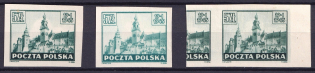 1945 5z Poland (Mi. 397 U, Two Side Printing, Print Error, Imperforated)