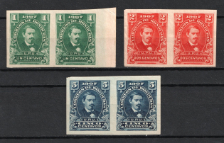1907 Honduras, Pairs (IMPERFORATED)