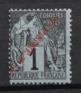 1891 '1' Saint Pierre and Miquelon, French Colonies (INVERTED Overprint, Print Error, CV $40)