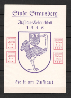 1946 Germany Strausberg Local Issue Block (MNH)