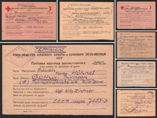 1946-48 Red Cross and Red Crescent Movement, Soviet Union USSR, Russia, Germany, Prisoner of War Mail, Postcards