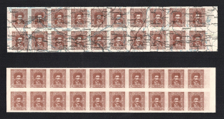 1920 15h Ukrainian Peoples Republic, Blocks of Twenty (Proofs, Print on Polish Map, MNH)
