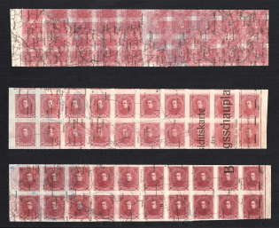 1920 40h Ukrainian Peoples Republic, Blocks of Twenty (Proofs, Print on Polish Map, MNH)