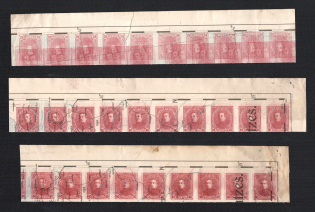 1920 40h Ukrainian Peoples Republic, Strips (Proofs, Print on Polish Map, MNH)