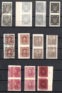 1920 Ukrainian Peoples Republic, Pairs (Proofs, Print on Polish Map, MNH)