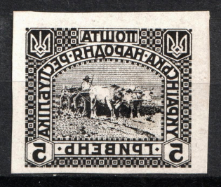 1920 5 hrn Ukrainian People's Republic, Ukraine (Proof, Mirror Two Sides Printing, MNH)