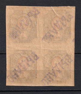 1922 Viatka 1 Rub Geyfman №9, Local Issue, Russia Civil War (Block of Four, MNH/MLH)