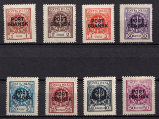 1925 Port Gdansk, Poland (Mi. 1 - 3, 7 - 11, CV $40)