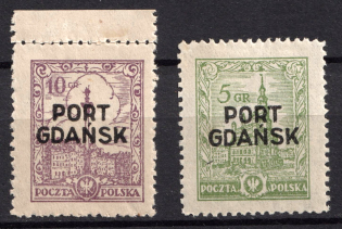 1926 Port Gdansk, Poland (Mi. 12 - 13, CV $200)