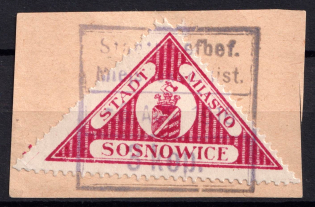 1916 3k Sosnowice Local Issue, Poland (Mi. 5, Full Set, Auxiliary Postmark, CV $70)