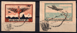 1921 Poznan Airline Society Aerotarg, Poland (Mi. I - II, Full Set, Special Cancellation)