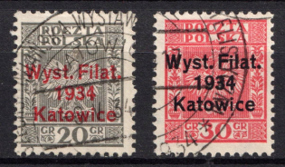 1934 Poland (Mi. 285 - 286, Full Set, Canceled, CV $100)