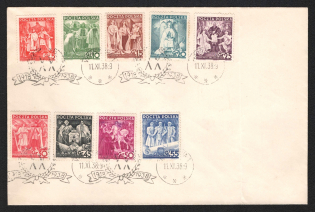 1938 Poland, First Day Cover, franked with Mi. 331 - 339