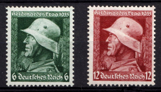 1935 Third Reich, Germany (Mi. 569y - 570y, Full Set, CV $30, MNH)