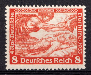 1933 8pf Third Reich, Germany, Airmail (Mi. 503 B, CV $30, MNH)