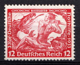 1933 12pf Third Reich, Germany, Airmail (Mi. 504 B, CV $30, MNH)