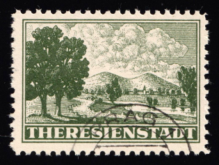 1943 Theresienstadt Ghetto, Bohemia and Moravia, Germany (Forgery, Signed, Canceled)