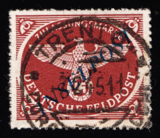 1944 Reich Military Mail Fieldpost 'INSELPOST', Germany (Mi. 10B b I, Certificate, Signed, Trento Postmark, CV $100)