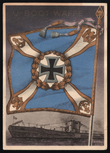 Wehrmacht Army Flag Burgee, Germany, Third Reich Propaganda Postcard